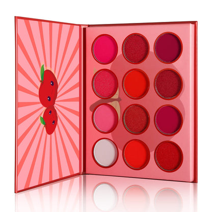 20-Piece Red Eyeshadow Palette & Blush Makeup Set