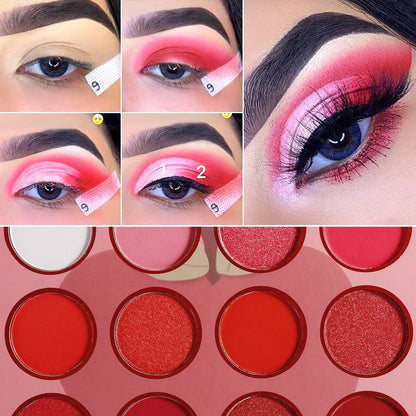 20-Piece Red Eyeshadow Palette & Blush Makeup Set