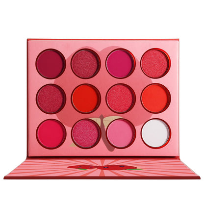 20-Piece Red Eyeshadow Palette & Blush Makeup Set